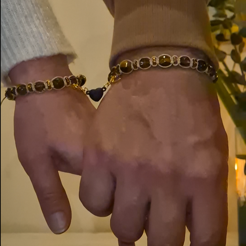 504 Brown Quartz, Tiger Eye Gold Obsidian bracelet "Sunlit Stoneforce"