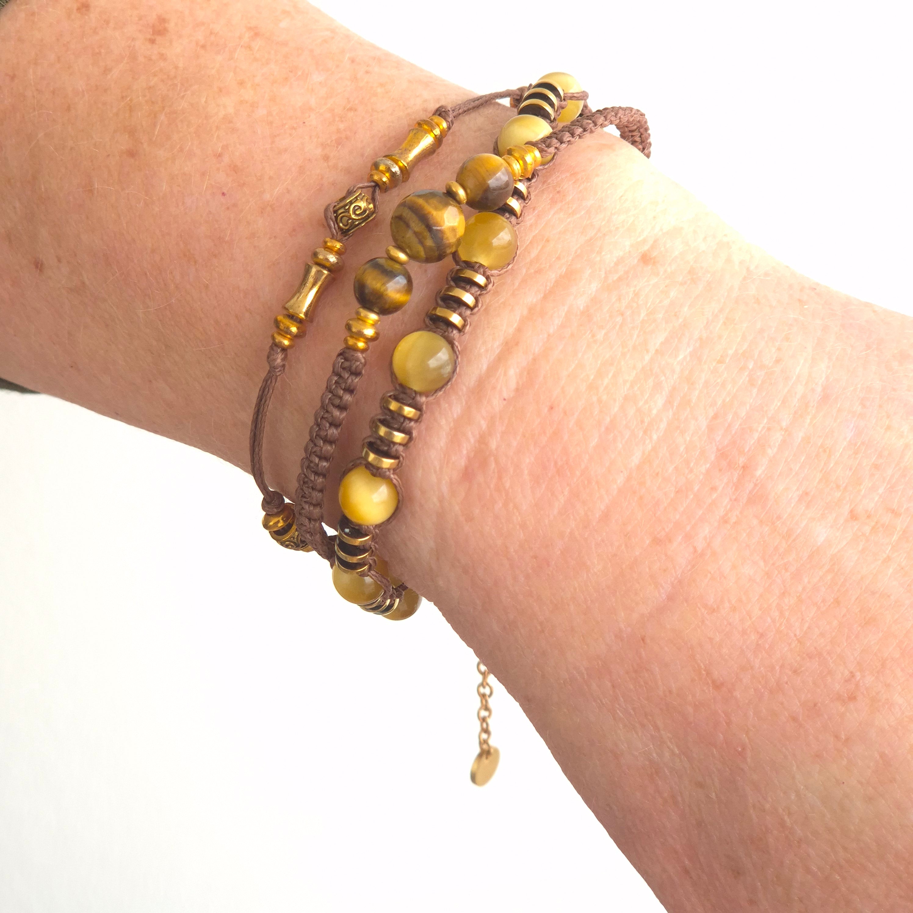The Tiger’s Eye Wanderer: Hand-Woven Multi-Layer Wrap Bold. Grounded. Radiant.