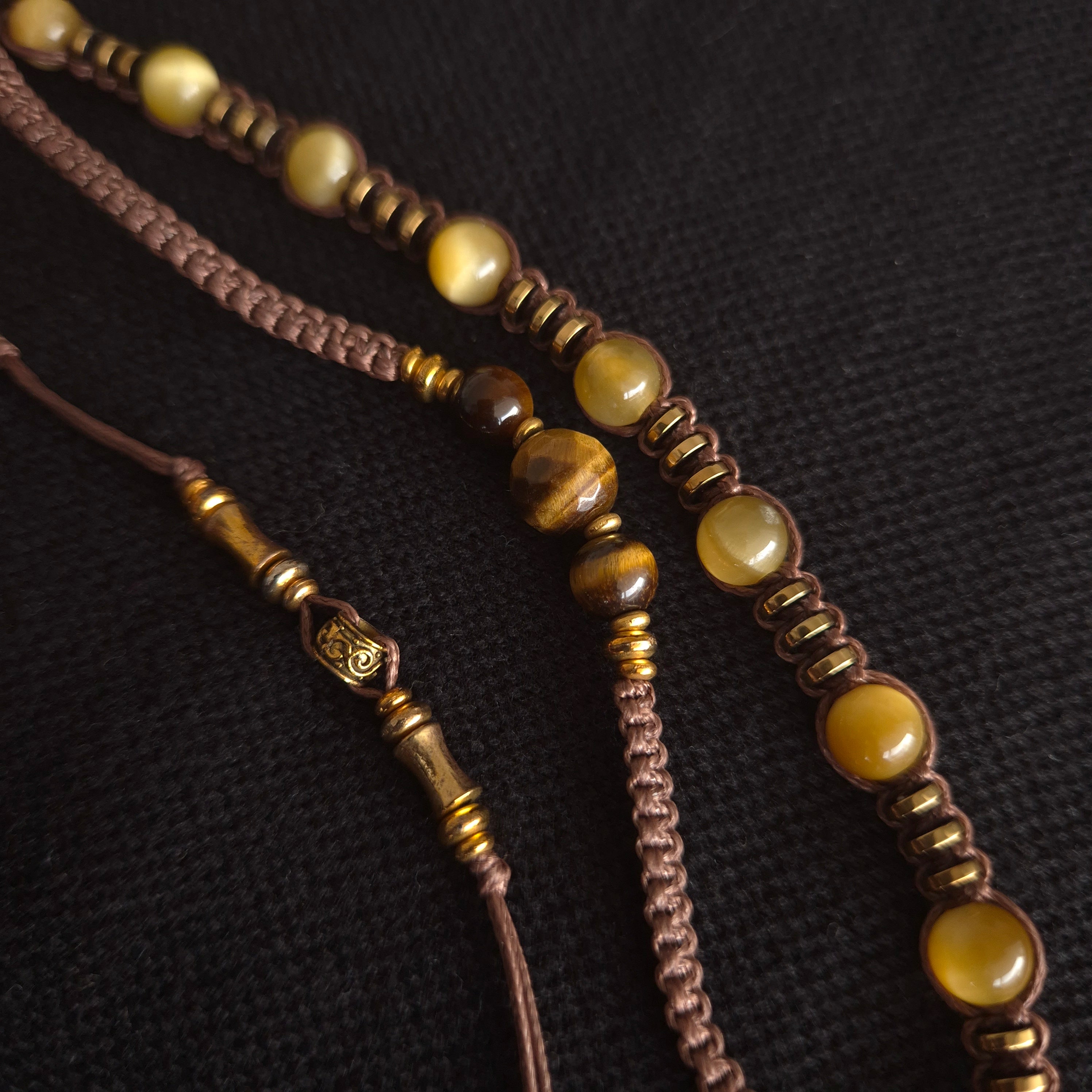 The Tiger’s Eye Wanderer: Hand-Woven Multi-Layer Wrap Bold. Grounded. Radiant.