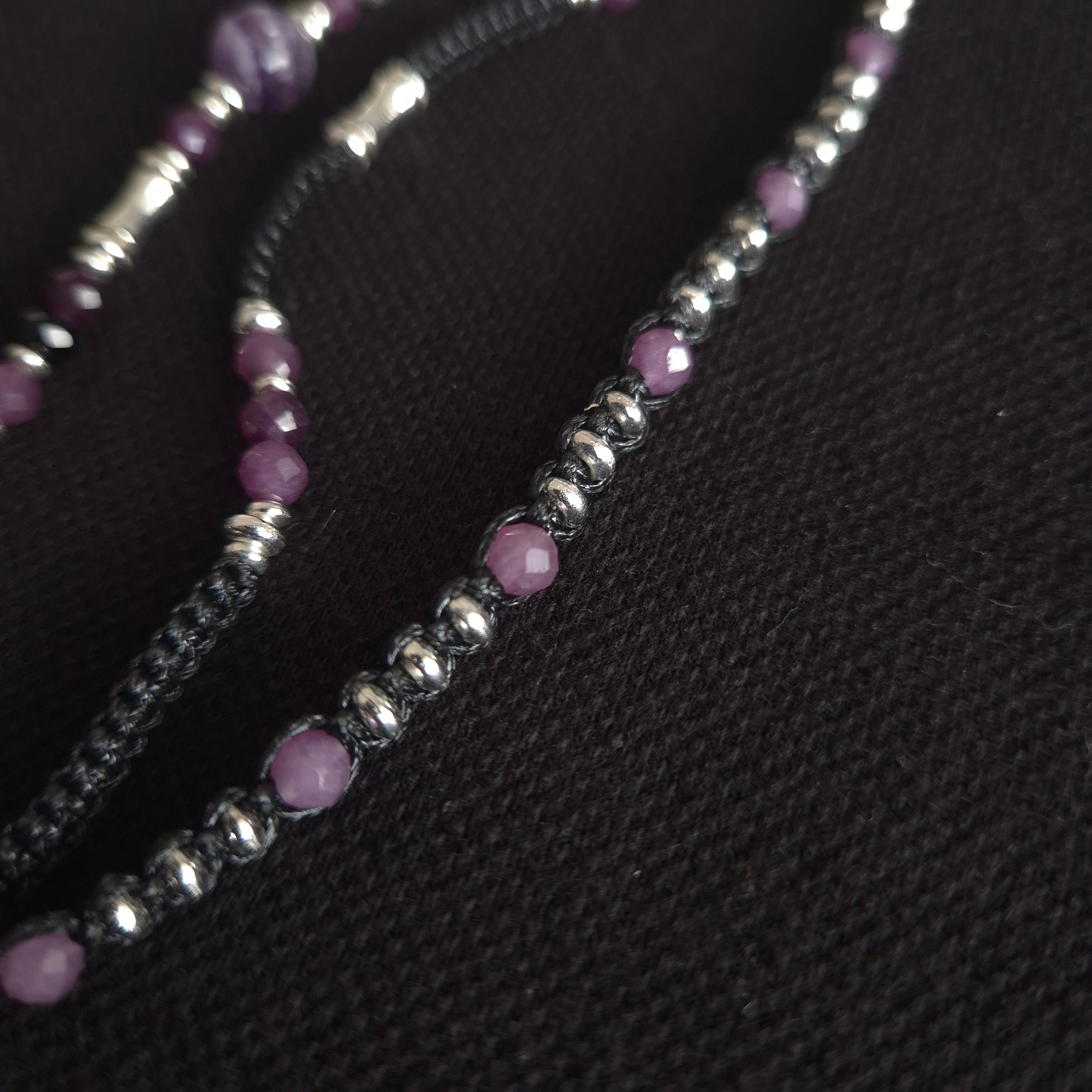 The Amethyst Dreamer: Hand-Woven Silver & Stone Wrap