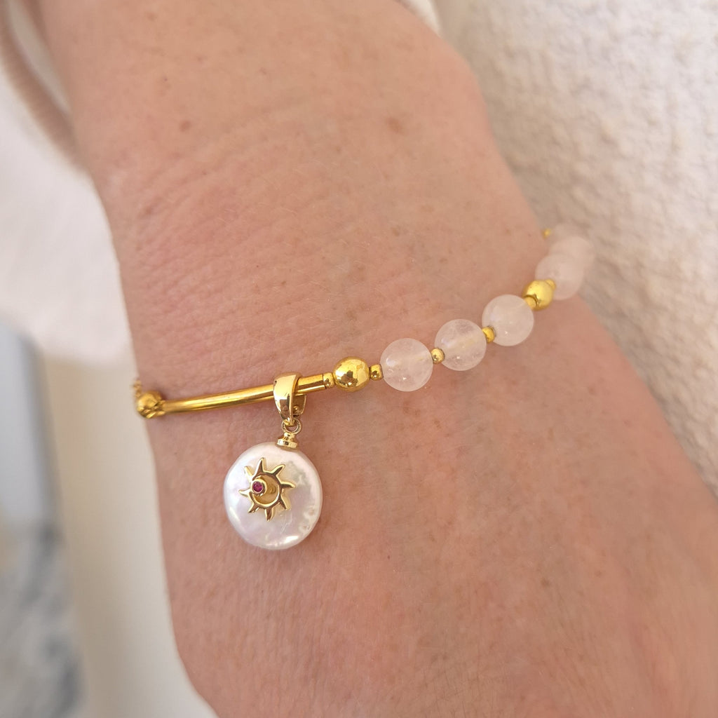Rose Quartz & Baroque Pearl Duo