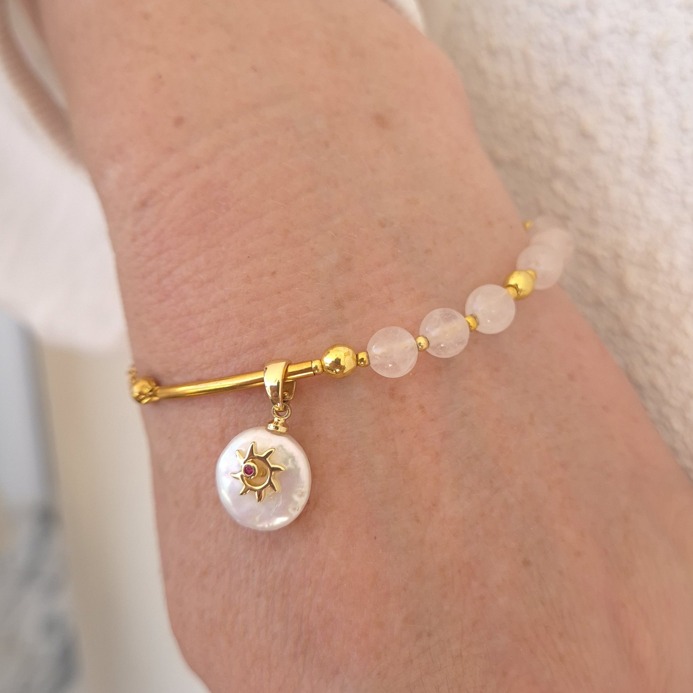 Rose Quartz & Baroque Pearl Duo