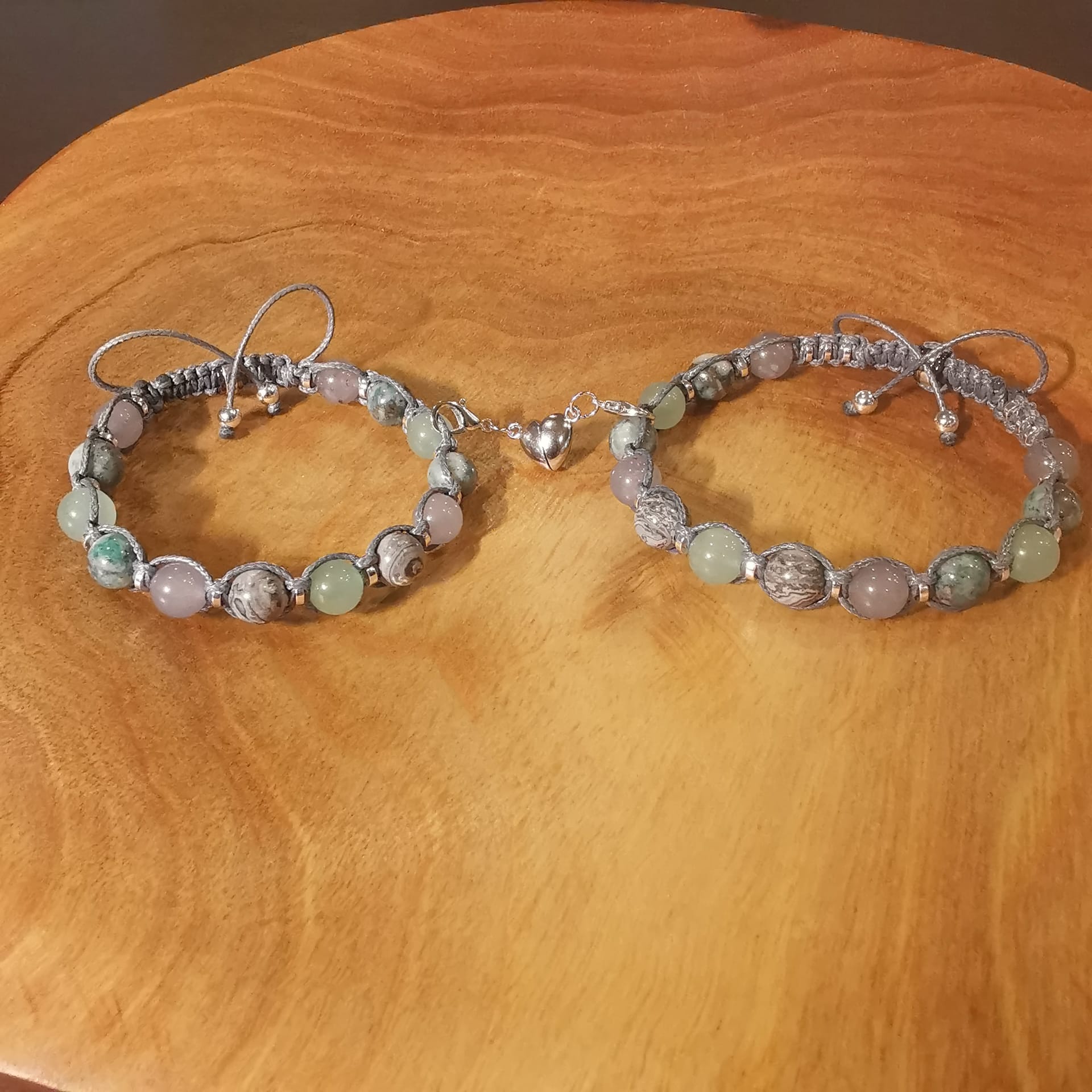 Grey Jasper, Grey Chalcedony, Aventurine, Green Pyrite Bracelet "Silent Power" 503