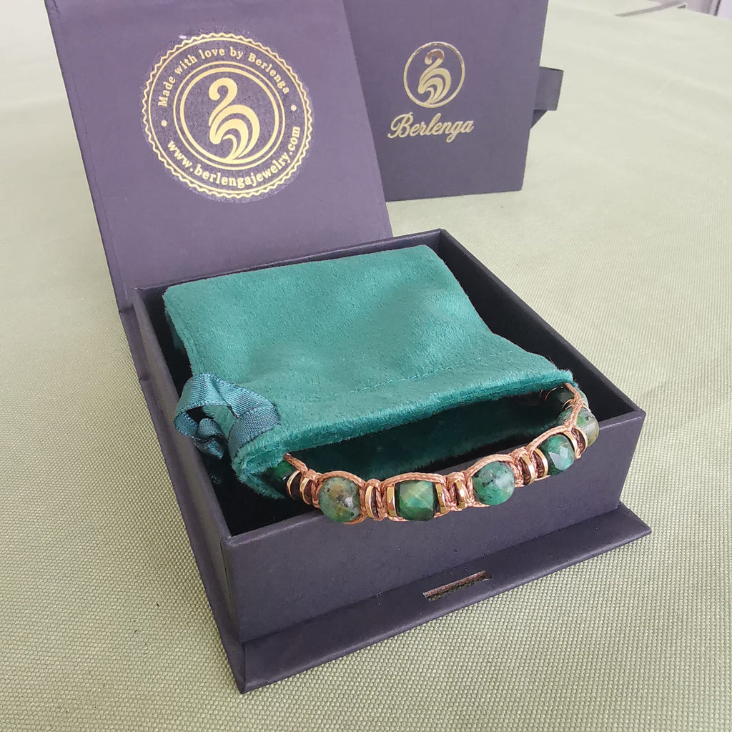 Men’s Grounding Bracelet – Green Tiger Eye, Turquoise & Lava Stone for Calm Balance