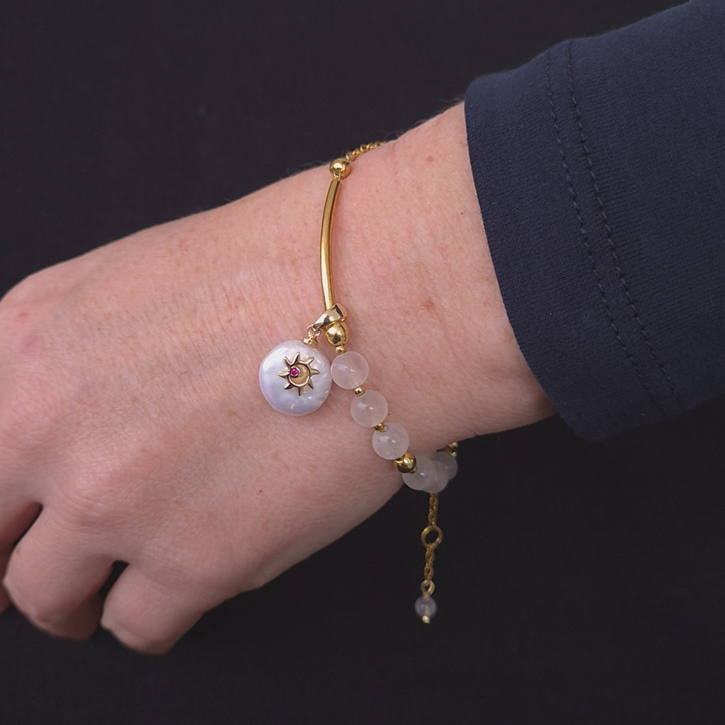 Rose Quartz & Baroque Pearl Duo